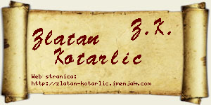 Zlatan Kotarlić vizit kartica